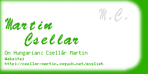 martin csellar business card