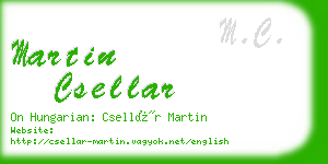 martin csellar business card